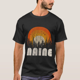 Camiseta Maine - natureza engraçada vintage caminhada 60 70