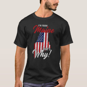 Camiseta Maine Patriótico Estado Americano Bandeira Do Main