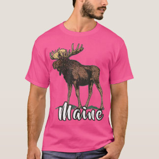 Camiseta Maine Vacland Wildlife Moose Camping Hik