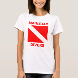 Camiseta Maineiac Divers Dive Flag Logo Womens Classic Tee