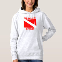 Maineiac Divers Dive Flag Logotipo Womens Sweatsir
