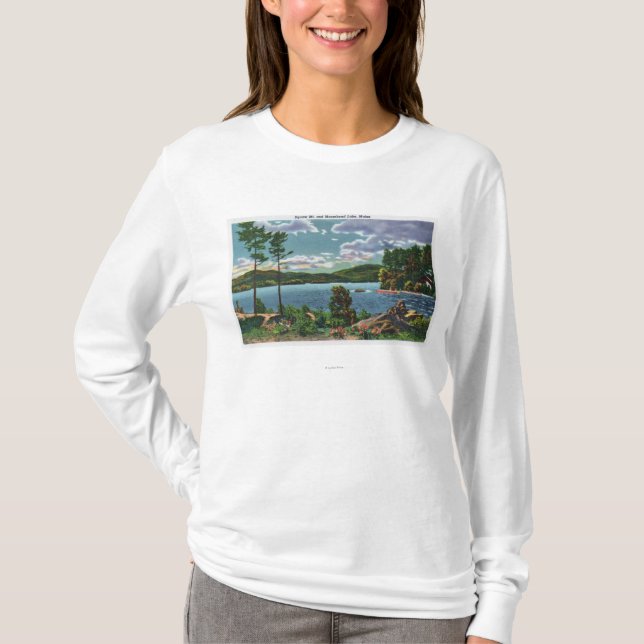 Camiseta MaineView da montanha do Squaw e do lago Moosehead (Frente)