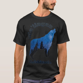 Camiseta Maingan Anishinaabe Ojibwe Chippewa Language Wolf