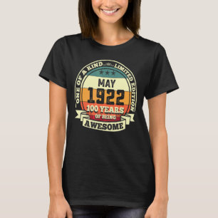 Camiseta Maio 1922 100º Aniversário 100 Anos De Espanto