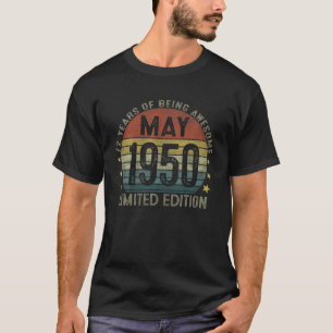 Camiseta Maio 1950 Vintage 72º Aniversário 72 Anos Presente