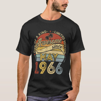 Camiseta Maio 1966 Vintage 55th Birthday Gifts Retro 55th