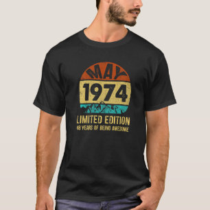 Camiseta Maio 1974 48º Aniversário 48 anos