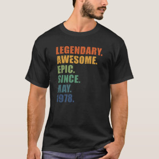 Camiseta Maio 1978 45 Anos Homens Mulheres Aniversário 45