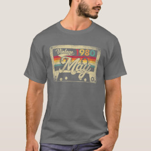 Camiseta Maio 1980 42Nd Aniversário Gift Retro 42 Anos Vin
