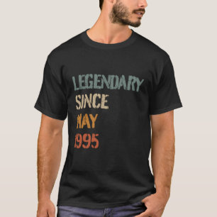 Camiseta Maio 1995 Legendário Desde 25 Birthday Vintage Gif