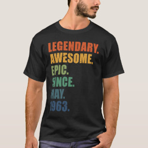 Camiseta Maio de 1963 60 Anos Homens Mulheres Aniversário 6