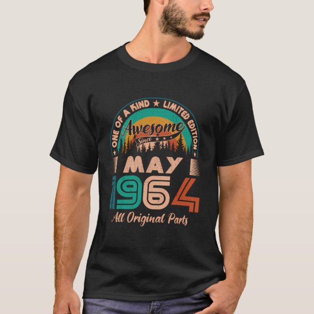 Camiseta Maio De 1964 Awis De Aniversário Desde Maio De 196 (Frente)