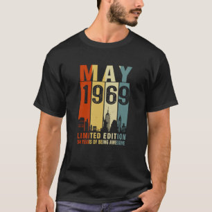 Camiseta Maio De 1969 54 Anos De Vintage Incrível