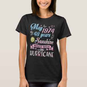 Camiseta Maio De 1974 Aniversário De 48 Anos De Mistura De
