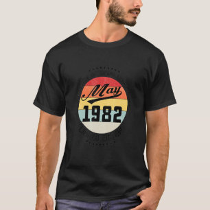Camiseta Maio De 1982 aniversário de 40 anos 40 Anos De Leg