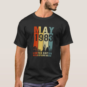 Camiseta Maio De 1983 40 Anos De Vintage Incrível