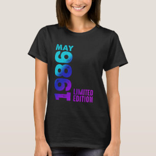 Camiseta Maio de 1986 Ano de 1986 Retro 1986 Edição Limitad