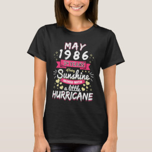 Camiseta MAIO De 1986 Menina Há 34 Anos Sentindo Machucado