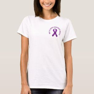 Camiseta Maio Mensal de Consciência do Lupus / Fita Roxa Pe