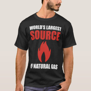 Camiseta Maior Fonte de Gás Natural Fart Flatule do Mundo