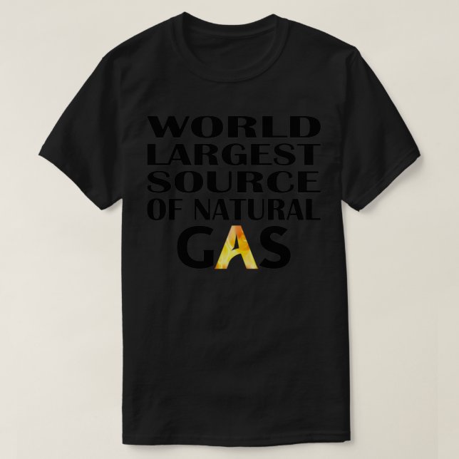 Camiseta Maior fonte mundial de gás natural 1 (Frente do Design)