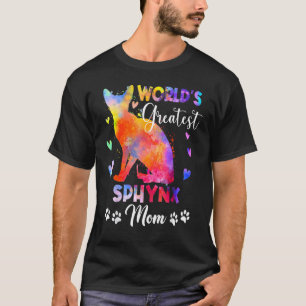 Camiseta Maior Gata Esfinge Colorida do Mundo Mãe Gatinho