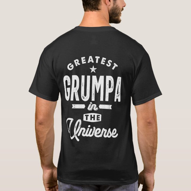 Camiseta Maior Grumpa Do Universo, Presente Do Vovô (Verso)