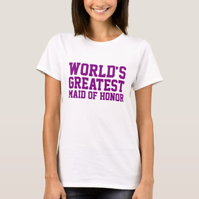 Camiseta Maior Madrinha de casamento do Mundo Roxo (Frente)