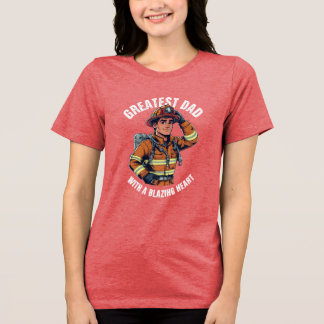 Camiseta Maior Pai com um Herói Bombeador do Coração