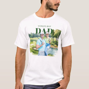 Camiseta Maior Pai Foto Personalizada Monograma Campo de Go