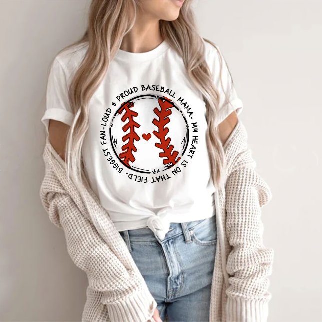 Camiseta Maior Ventilador - Mama de Basebol Louca e Orgulho (Criador carregado)