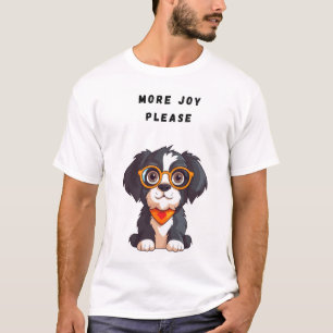Camiseta Mais Alegria Por Favor Cachorro Engraçado