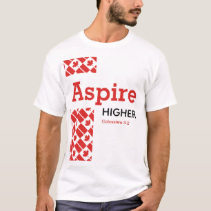 Camiseta MAIS ALTO ASPIRE Canada Flag Scripting Christian