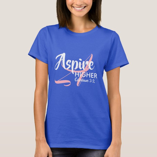 Camiseta MAIS ALTO ASPIRE Inspire Monograma Christian BLUE (Frente)