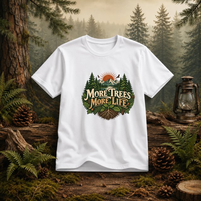 Camiseta Mais Árvores Mais Vida citação florestal (Criador carregado)