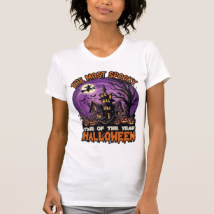 Camiseta Mais Assustadora Casa Assombrada de Halloween Brux