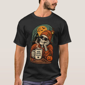 Camiseta Mais Café, Por Favor Esqueleto Outono Espiritual M