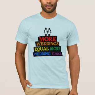 CAMISETA MAIS CASAMENTOS IGUALMENTE MAIS BOLO DE CASAMENTO