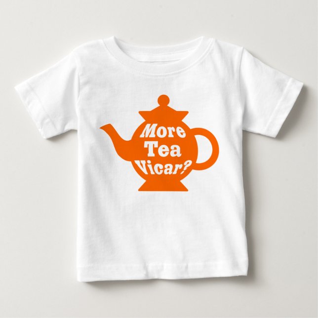 Camiseta Mais chá Vicar? - Laranja e Branco (Frente)