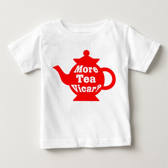 Camiseta Mais chá Vicar? - Vermelho e Branco (Frente)