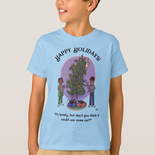 Camiseta Mais de Cat Christmas Boy (Frente)