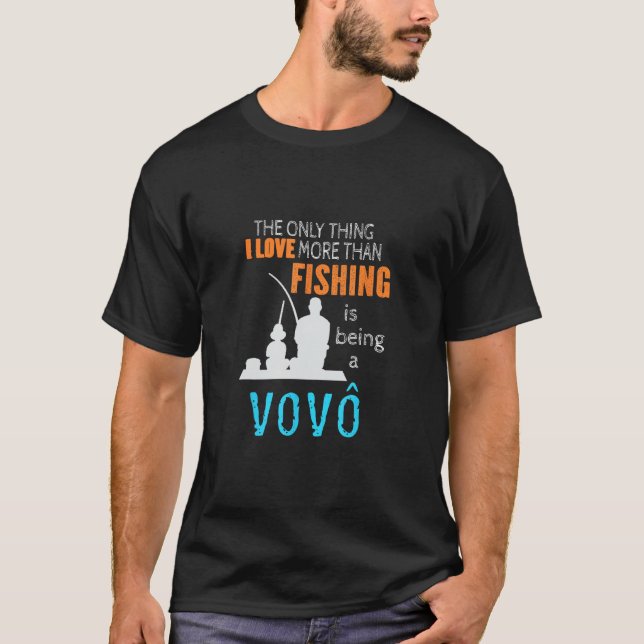 Camiseta Mais do que amor Pescar Vovô Português (Frente)