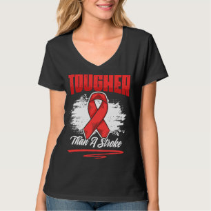 Camiseta Mais Duro Que Um Traço De Fita Vermelha De Sobrevi