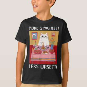Camiseta Mais Espaguete Menos Engraçado Engraçado Gato Dize