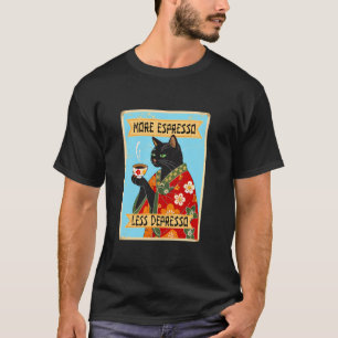 Camiseta Mais Espresso Menos Depresso Quimono Gato Preto Ca