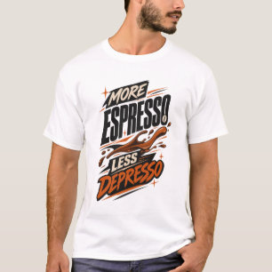 Camiseta Mais Expresso Menos Depresso Humor de Café