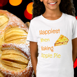 Camiseta Mais feliz ao cozinhar torta de maçã