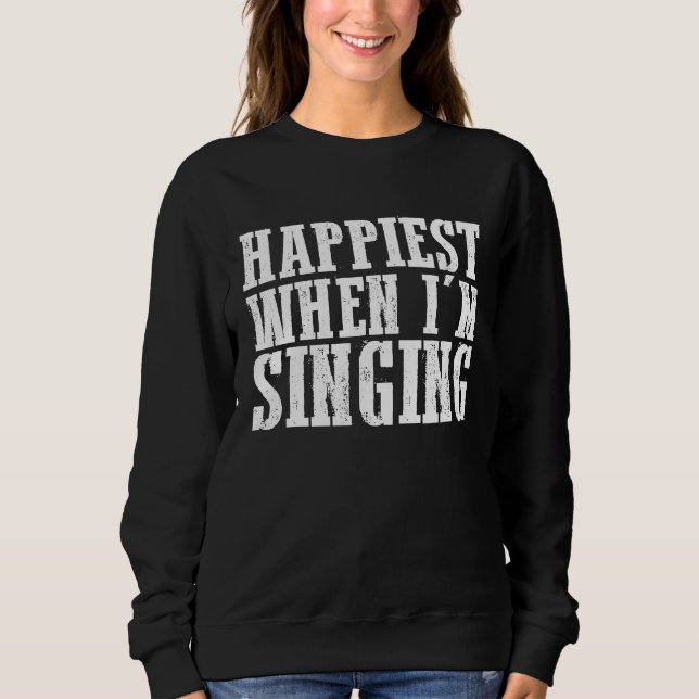 Camiseta Mais feliz quando estou cantando  1 (Frente)