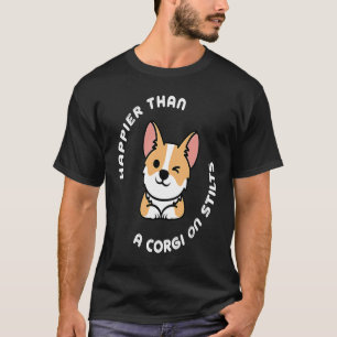 Camiseta Mais Feliz Que Um Corgi Em Pernas De Pau Fã De Fla