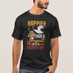 Camiseta Mais Feliz Que Uma Gaivota Ornitológica De Aves Ma